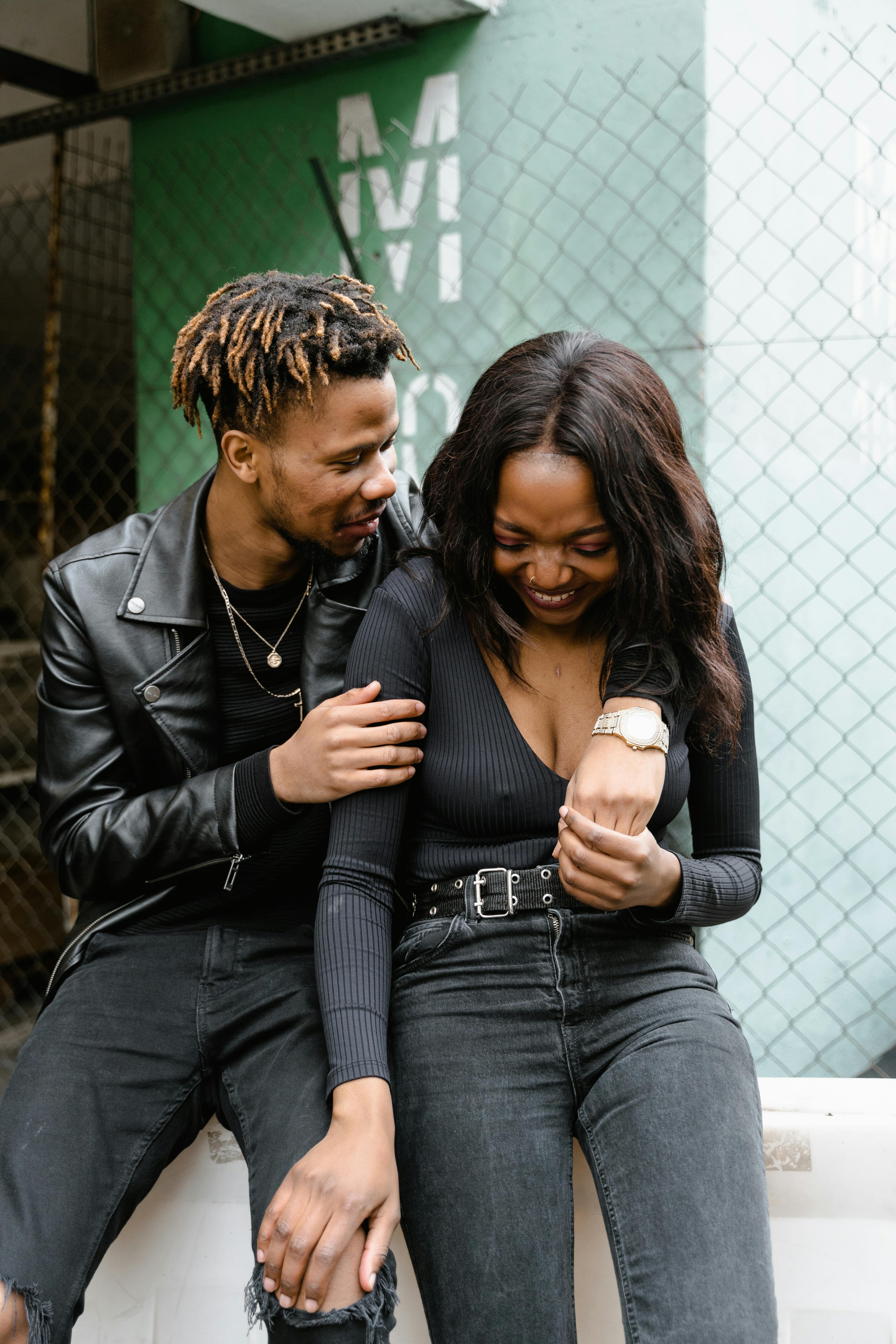 Couple laughing together